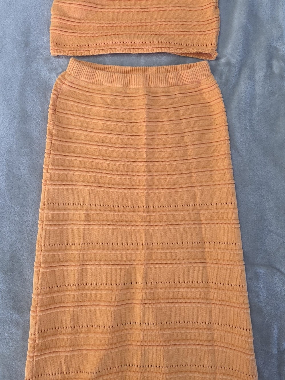 Knit Pencil Skirt in Peach